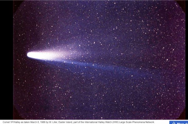 Picture of 1986 visit of Halley's comet from Russian Vega craft.